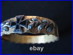 Ancien Bracelet Patriote Allemand Croix De Fer 1914 1918 Poilu Trench Art Ww1 Wk
