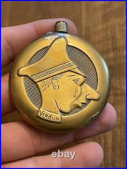 Ancien Briquet De Poilu Ww1 Objet Des Tranchees 14-18 Caricature Kronprinz