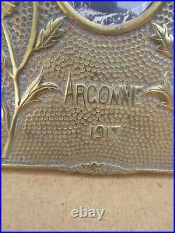 Ancien cadre photos travail artisanat objet de poilus 14.18 WW1 Arconne 1917