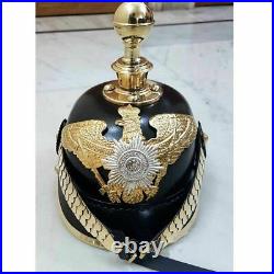 Ancien casque à pointes en laiton costume de casque allemand Pickelhaube en c
