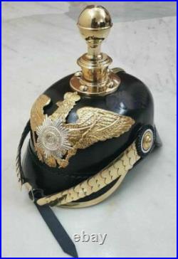 Ancien casque à pointes en laiton costume de casque allemand Pickelhaube en c