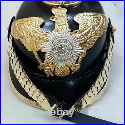 Ancien casque à pointes en laiton costume de casque allemand Pickelhaube en c