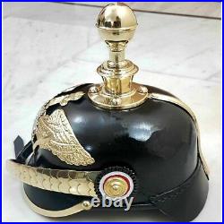 Ancien casque à pointes en laiton costume de casque allemand Pickelhaube en c