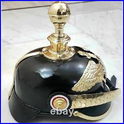 Ancien casque à pointes en laiton costume de casque allemand Pickelhaube en c