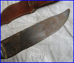 Ancien couteau poignard artisanal à identifier 25 cm colonial