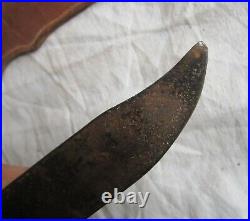 Ancien couteau poignard artisanal à identifier 25 cm colonial