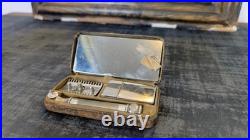 Ancien nécessaire de rasage Gillette Khaki Set WW1 complet avec lames d'origine
