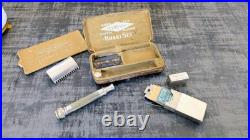 Ancien nécessaire de rasage Gillette Khaki Set WW1 complet avec lames d'origine