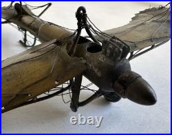 Ancien rare avion airplane Fokker trench art travail de poilu tranchée WWI 14-18