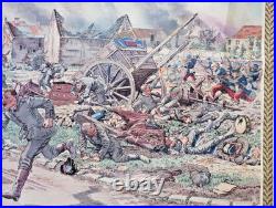 Ancien tableau scolaire 1916 Armand Colin Bataille de la Marne Courtagon 14/18