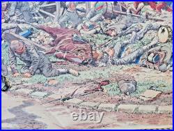 Ancien tableau scolaire 1916 Armand Colin Bataille de la Marne Courtagon 14/18