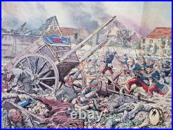 Ancien tableau scolaire 1916 Armand Colin Bataille de la Marne Courtagon 14/18