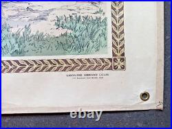Ancien tableau scolaire 1916 Armand Colin Batterie de 75 devant Soissons 14/18