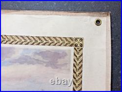 Ancien tableau scolaire 1916 Armand Colin Batterie de 75 devant Soissons 14/18