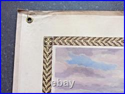 Ancien tableau scolaire 1916 Armand Colin Batterie de 75 devant Soissons 14/18