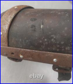 Ancienne prothèse de bras gauche, en cuir, bois et métal, WW1