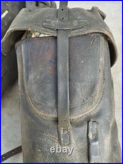 Ancienne sacoche cuir cavalerie suisse Allemande francaise