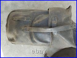Ancienne sacoche cuir cavalerie suisse Allemande francaise