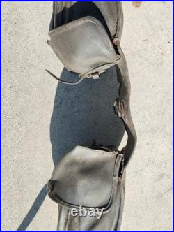 Ancienne sacoche cuir cavalerie suisse Allemande francaise