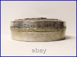 Ancienne trés belle Boîte historique 1ère guerre mondiale métal argenté Coq 1917