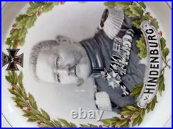 Assiette Allemagne 1914/1918 Wwi Croix De Fer Maréchal Hindenburg Porcelaine