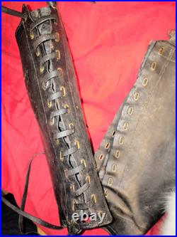 Atypique paire guêtres hautes à lacet plat complètes officier 1914 1918 ww1