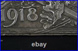 Authentique Boite en chêne recouverte d'étain et cuivre 1914 1918 WW1 B211-3
