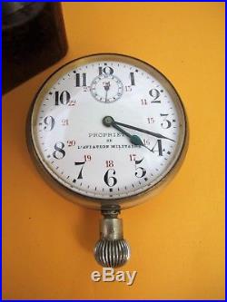 Aviation montre de bord, marquée PROPRIETE DE L'AVIATION MILITAIRE1914/18 coffret