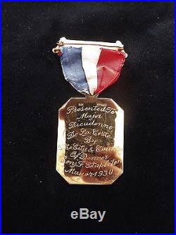 Aviation pilote COSTE Traversée de L Atlantique 1930 DENVER medaille OR