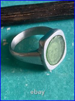 Bague Ancienne Porte Photo De Poilu En Alu et Verre WW1