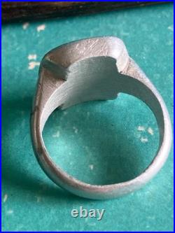 Bague Ancienne Porte Photo De Poilu En Alu et Verre WW1