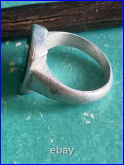 Bague Ancienne Porte Photo De Poilu En Alu et Verre WW1