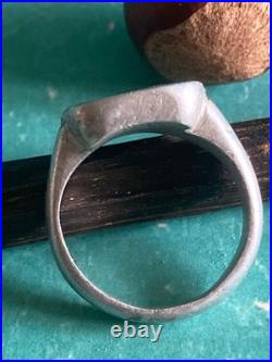 Bague Ancienne Porte Photo De Poilu En Alu et Verre WW1