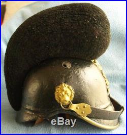 Beau casque à chenille 1864 Bayern raupenhelm spiked helmet 1864 guerre 1870
