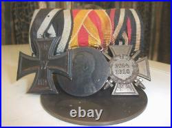Belle barrette de 3 médailles duché de Bade allemande ww1 14/18 AVEC SUPPORT