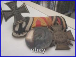 Belle barrette de 3 médailles duché de Bade allemande ww1 14/18 AVEC SUPPORT