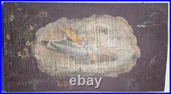 Boîte coffret bois peint Le Zeppelin abattu Art Populaire Militaria WWI ca 1916