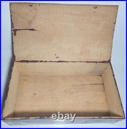 Boîte coffret bois peint Le Zeppelin abattu Art Populaire Militaria WWI ca 1916