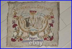 Broderie prisonnier Guerre WW1 Trench Art Populaire KG Bis