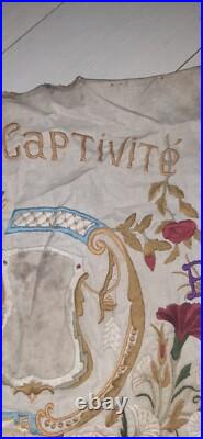 Broderie prisonnier Guerre WW1 Trench Art Populaire KG Bis