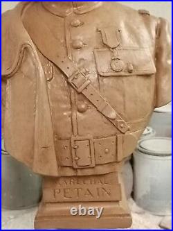 Buste du Maréchal Pétain guerre 1914 1918 39 cm Reproduction