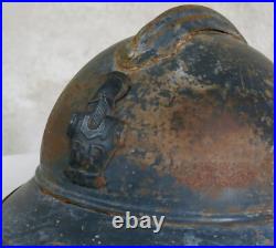 CASQUE ADRIAN, beau casque adrian genie ww1, net de grange, casque adrian 14 18