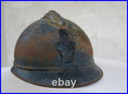 CASQUE ADRIAN, beau casque adrian genie ww1, net de grange, casque adrian 14 18