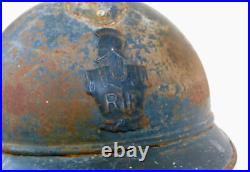 CASQUE ADRIAN, beau casque adrian genie ww1, net de grange, casque adrian 14 18