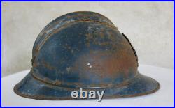 CASQUE ADRIAN, beau casque adrian genie ww1, net de grange, casque adrian 14 18