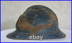 CASQUE ADRIAN, beau casque adrian genie ww1, net de grange, casque adrian 14 18
