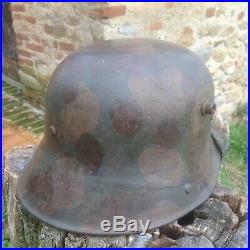 CASQUE ALLEMAND M16 CAMO D'ORIGINE unusual complet helmet helm ww1 stahlhelm 1gm