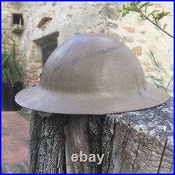 CASQUE ANGLAIS 1GM WW1 BRODIE SANS BORD OFFICIER helmet helm stahlhelm plain rim