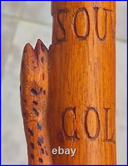 Canne bois sculpté/canne de poilu/ancienne canne soldat Souvenir Colmey 1940/WW2