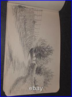 Carnet Dessin militaire 14-18 crayon et aquarelle WW1 signé